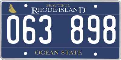 RI license plate 063898
