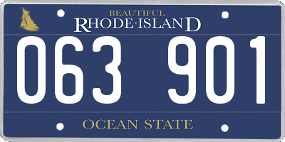 RI license plate 063901