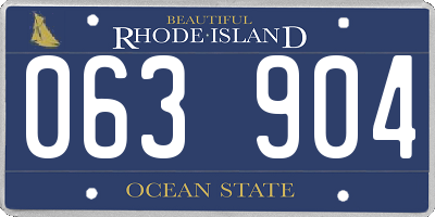 RI license plate 063904