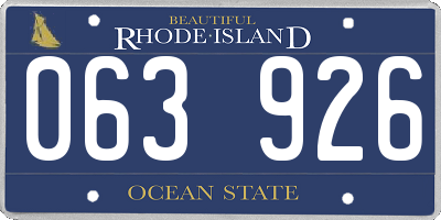 RI license plate 063926
