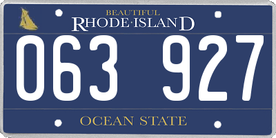 RI license plate 063927