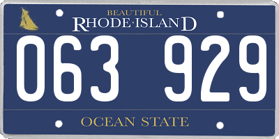 RI license plate 063929