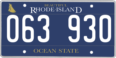 RI license plate 063930