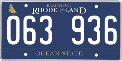 RI license plate 063936