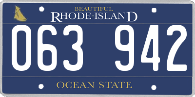 RI license plate 063942