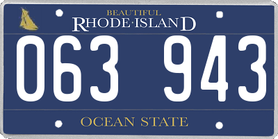 RI license plate 063943