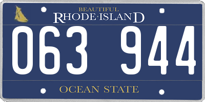 RI license plate 063944