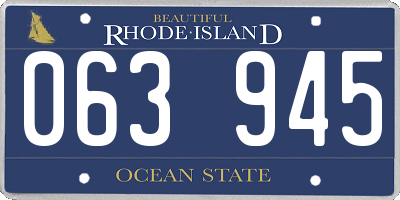 RI license plate 063945