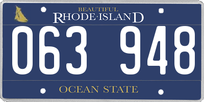 RI license plate 063948