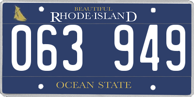 RI license plate 063949