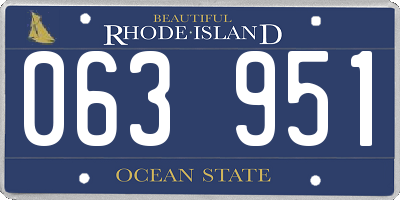 RI license plate 063951