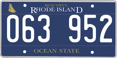 RI license plate 063952