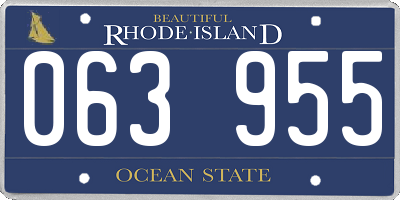 RI license plate 063955
