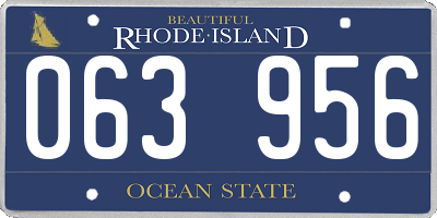 RI license plate 063956