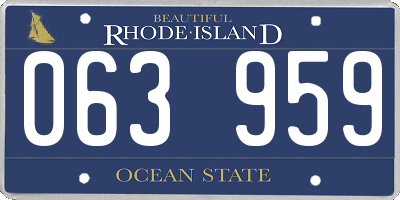 RI license plate 063959