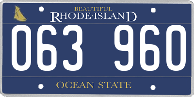 RI license plate 063960