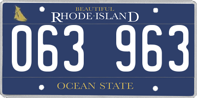 RI license plate 063963