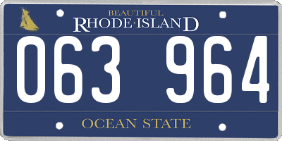 RI license plate 063964