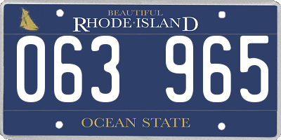 RI license plate 063965