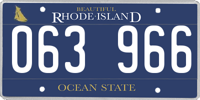 RI license plate 063966