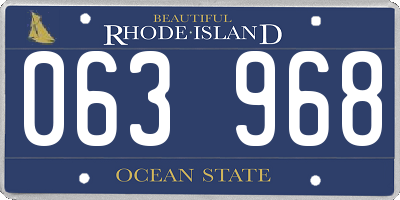 RI license plate 063968