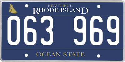 RI license plate 063969