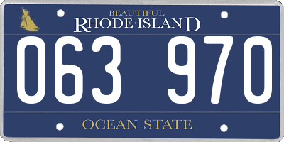 RI license plate 063970