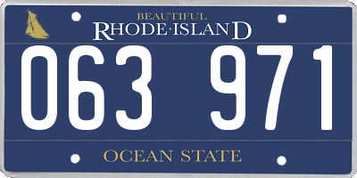 RI license plate 063971