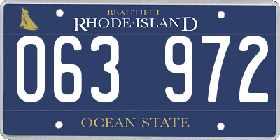 RI license plate 063972
