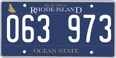RI license plate 063973