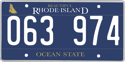 RI license plate 063974