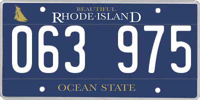 RI license plate 063975