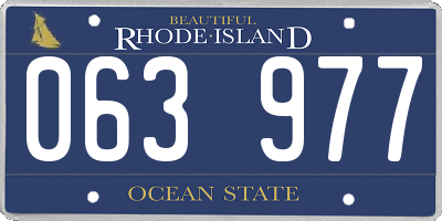 RI license plate 063977