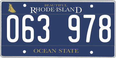 RI license plate 063978