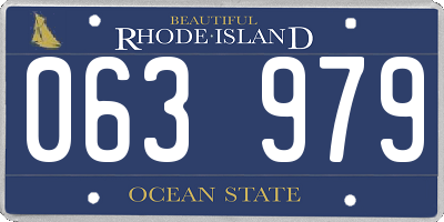 RI license plate 063979