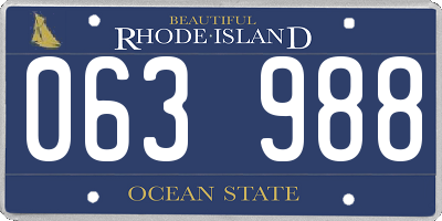 RI license plate 063988