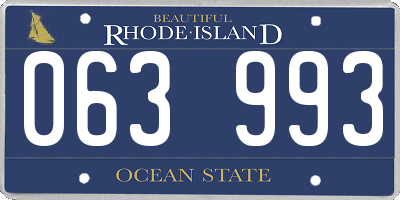 RI license plate 063993