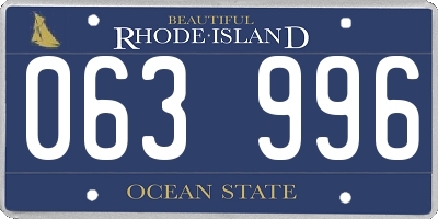 RI license plate 063996