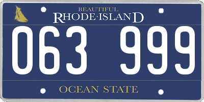 RI license plate 063999