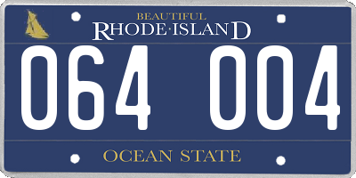 RI license plate 064004