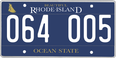 RI license plate 064005