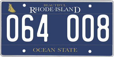 RI license plate 064008
