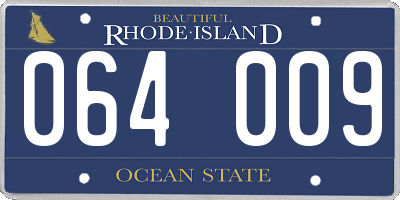 RI license plate 064009