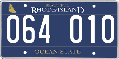 RI license plate 064010