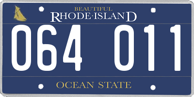 RI license plate 064011