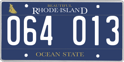RI license plate 064013