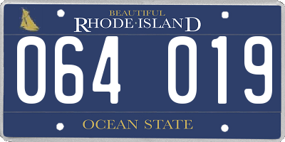 RI license plate 064019