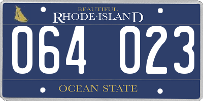 RI license plate 064023