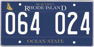 RI license plate 064024