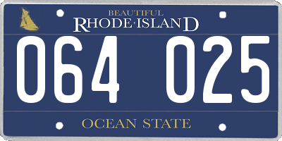 RI license plate 064025